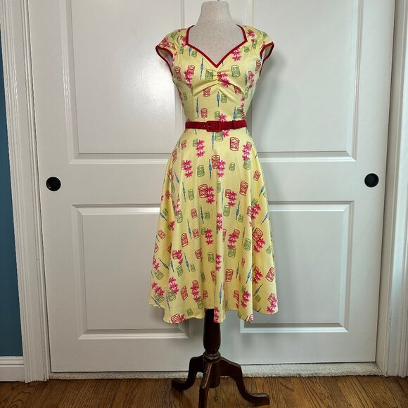 Pinup Couture Dress Yellow - Picture 1 of 6